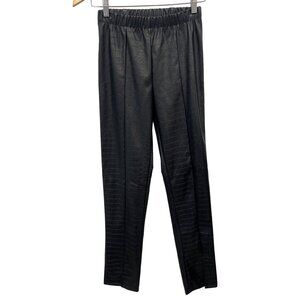 Goldie London Faux Leather Pants Size XS Black Croc Embossed Glam Trendy Chic
